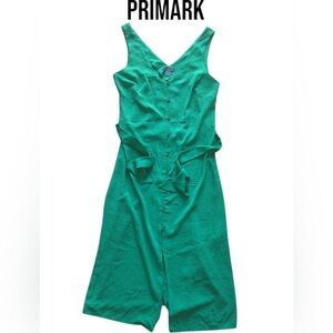 Primark Green Button Up Belted Dress Women’s Size USA 10